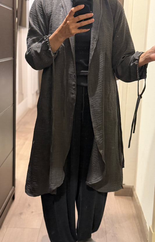 Linen Strips Cardigan