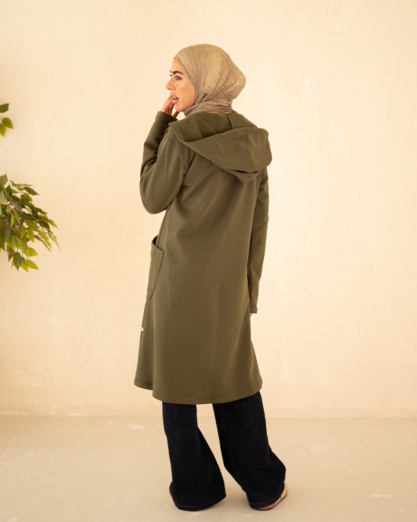 Olive Sided Zipper Hoodie