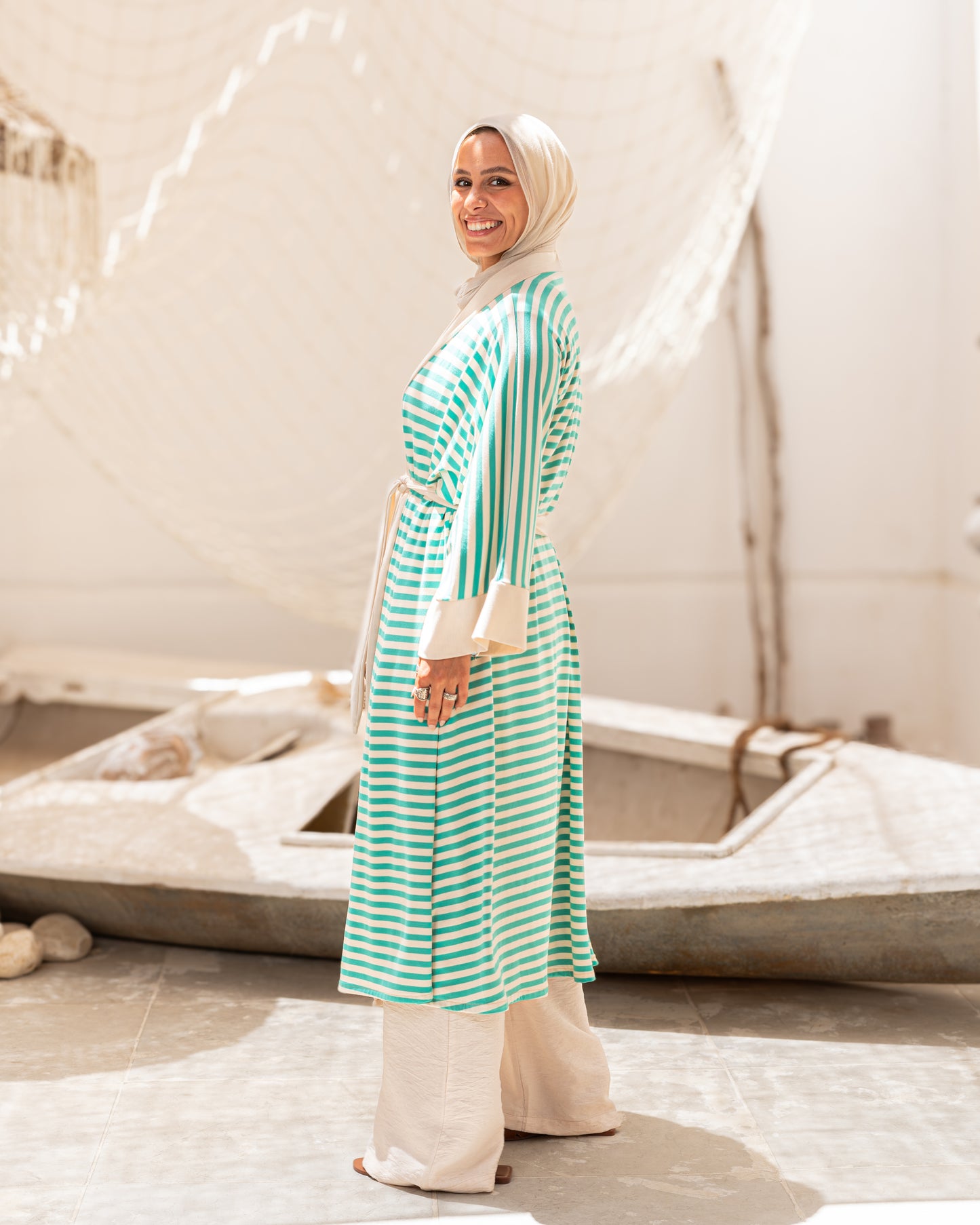 One Side Striped Cardigan