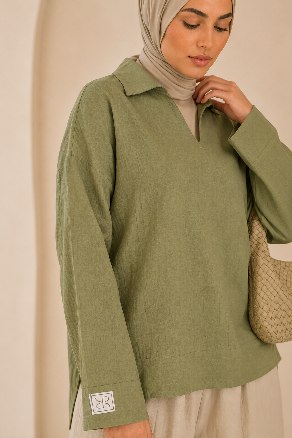 Deconstructed Blouse in Matcha