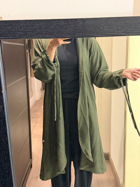 Linen Strips Cardigan