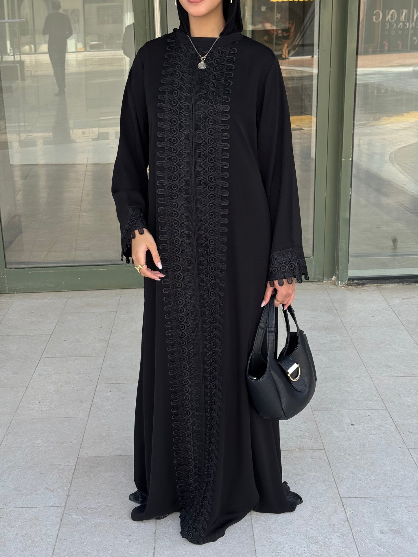 Lace Panel Abaya