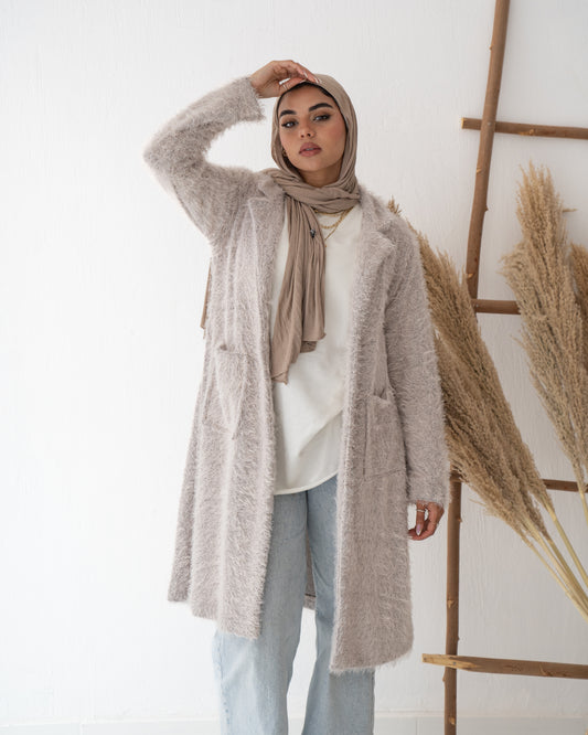 Fluffy Coat in Grey