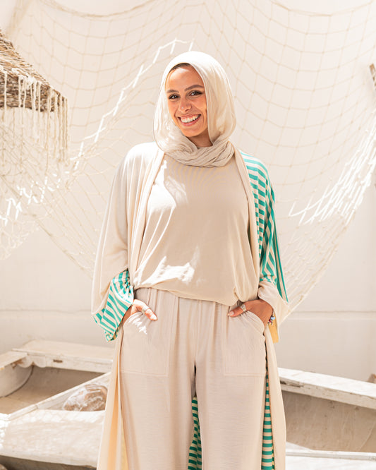 One Side Striped Cardigan