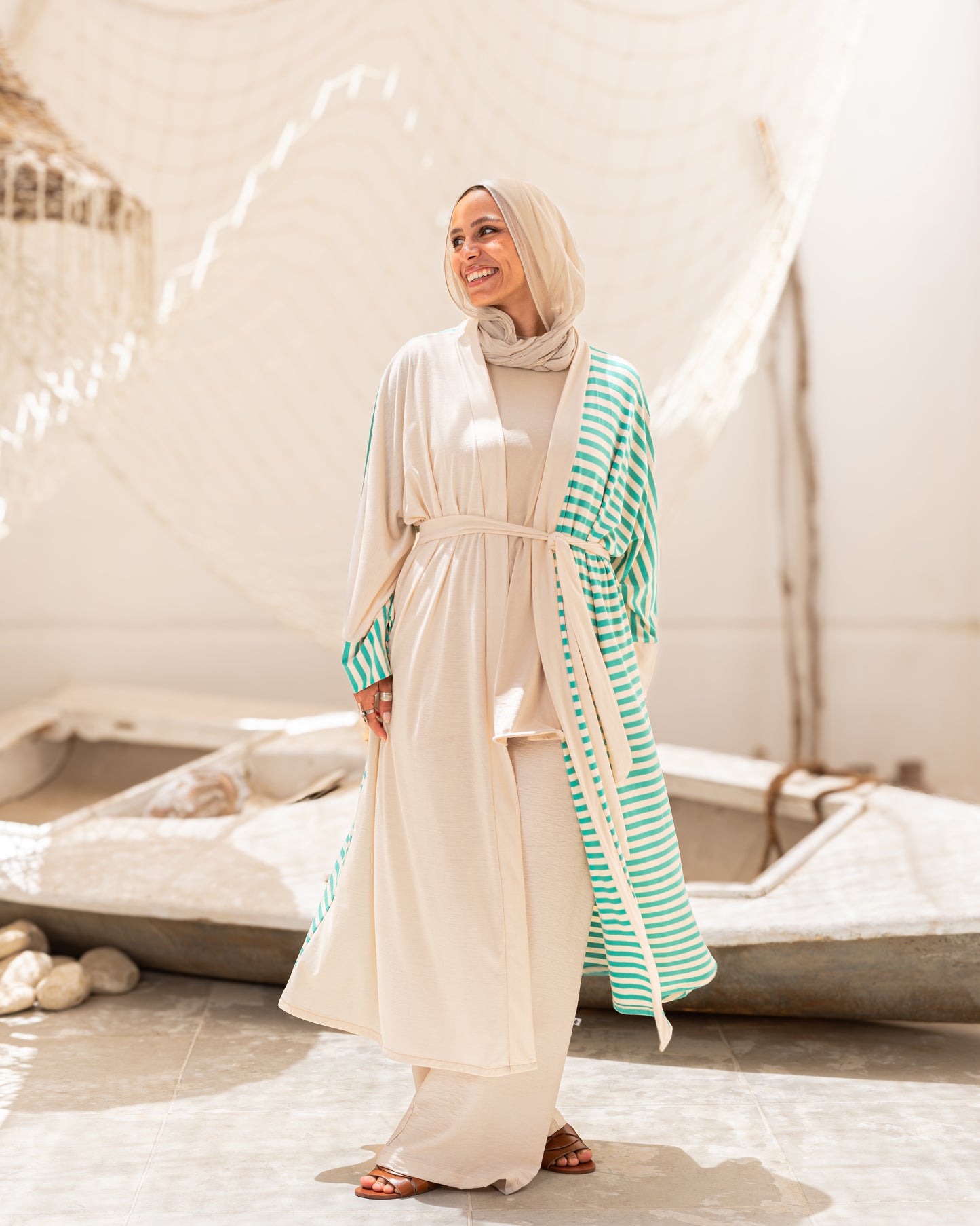 One Side Striped Cardigan