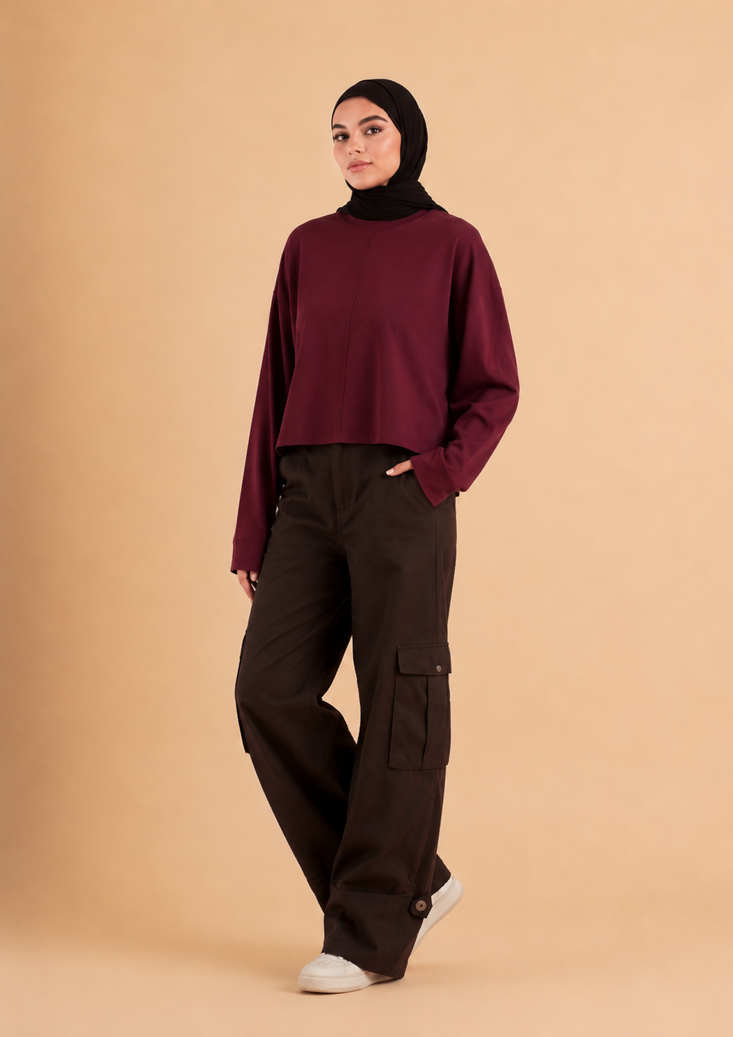Youth Essential Top in Burgundy