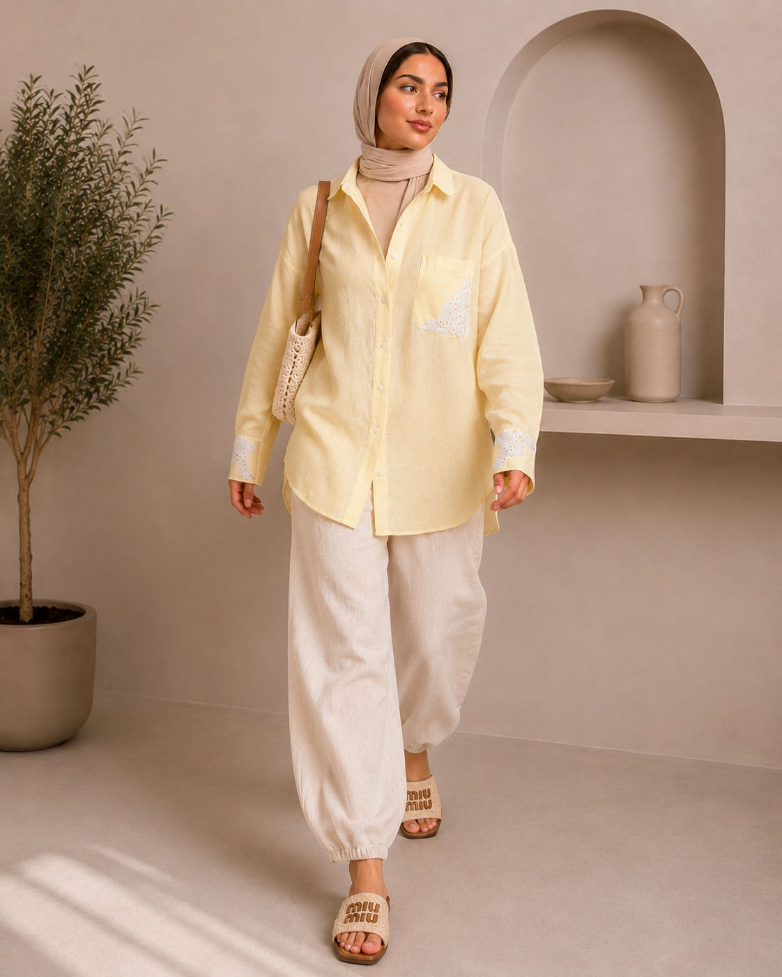 Sunlit Shirt with Lace Details