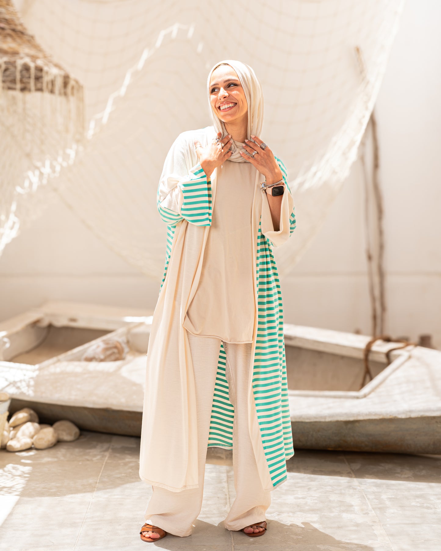 One Side Striped Cardigan