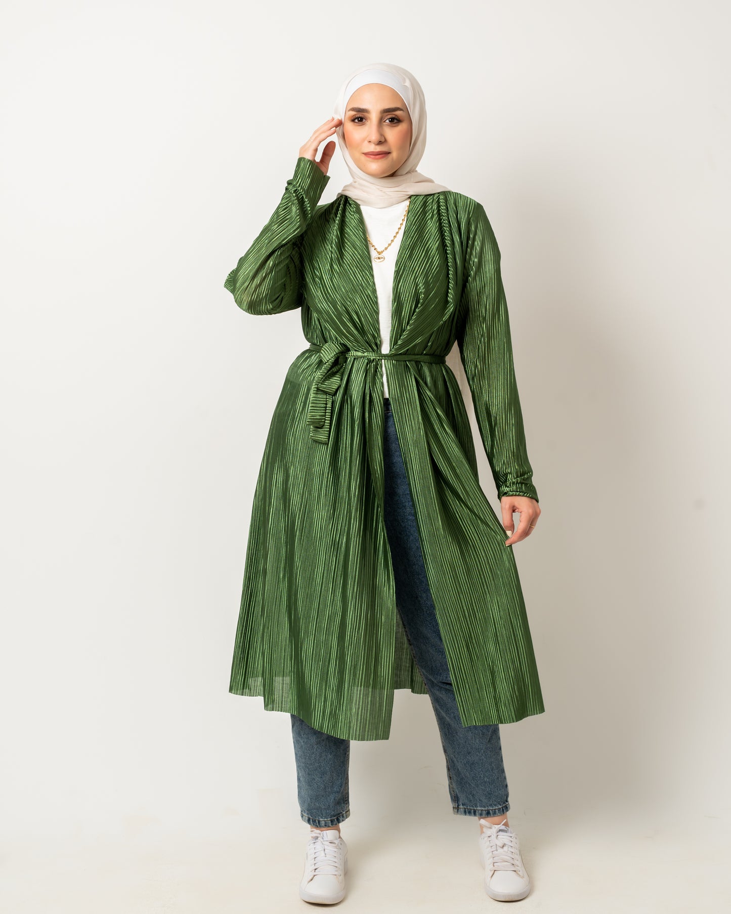 Pleated Cardigan