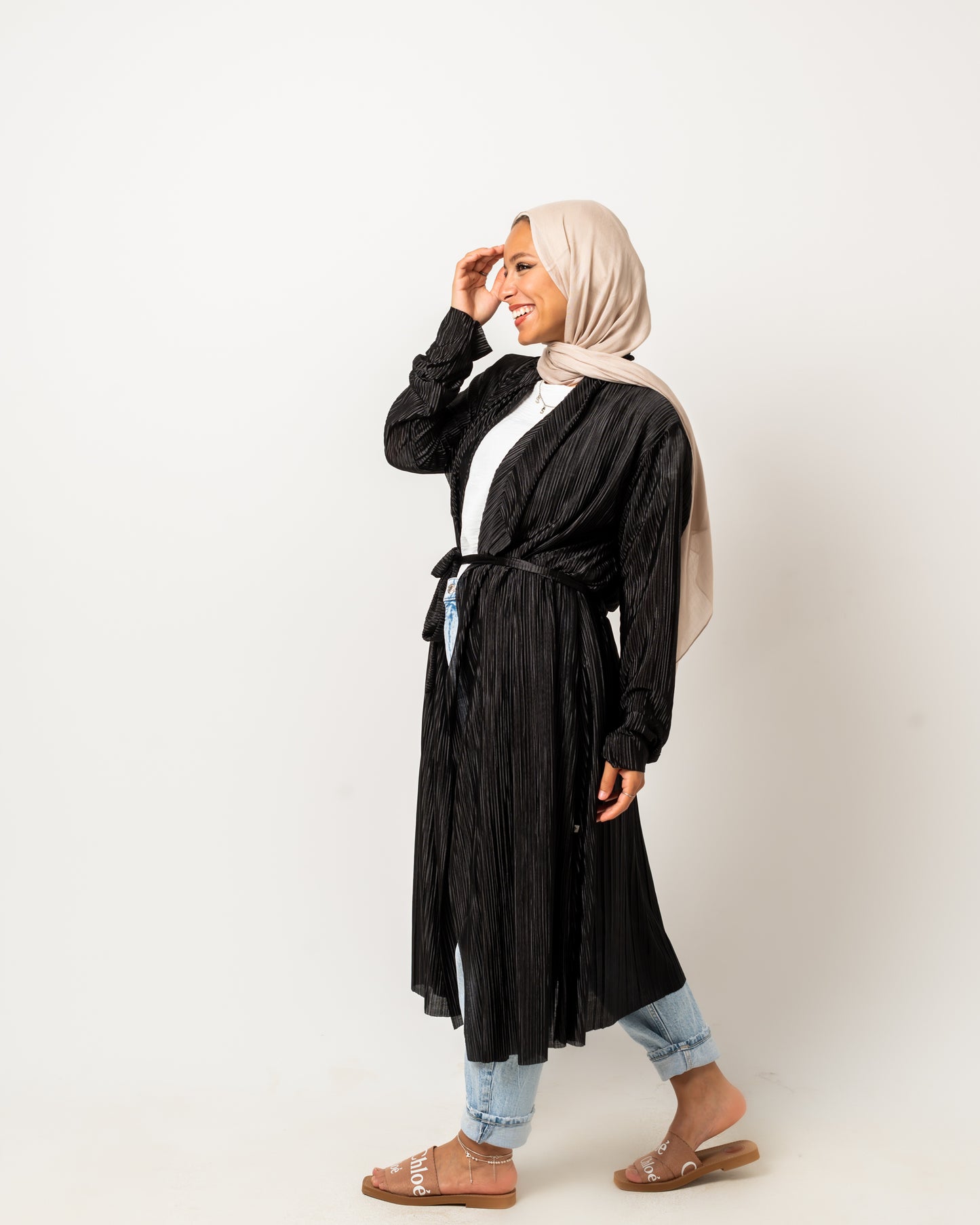 Pleated Cardigan