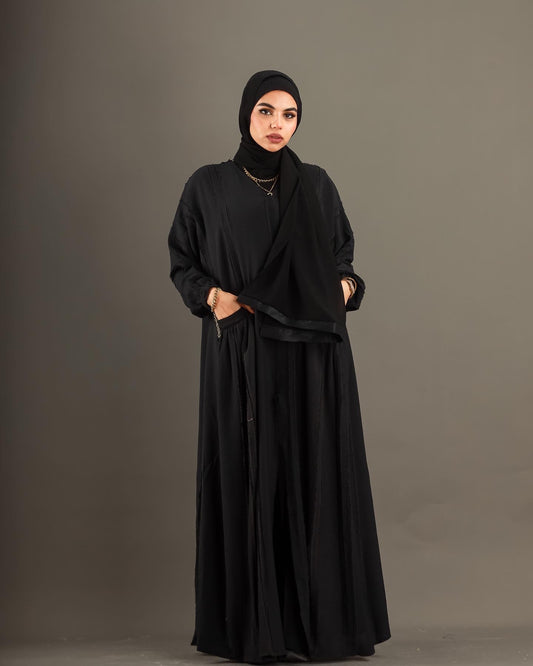 Pleated Pockets Abaya