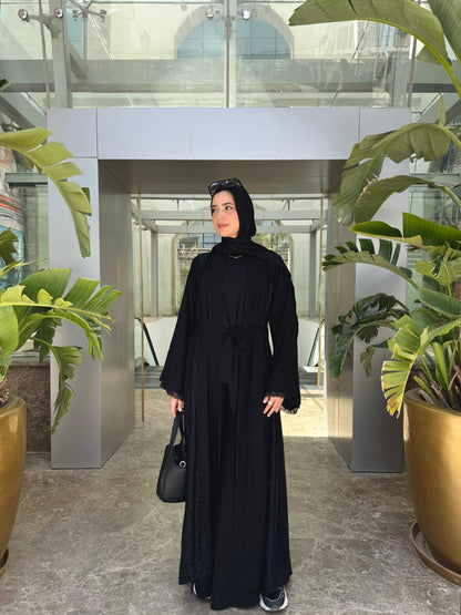 Vertical striped Abaya
