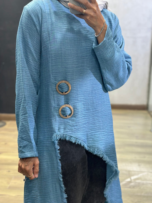 Edged Top in Baby Blue