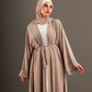Abaya with stones in Beige