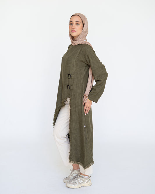 Edged Top in Olive