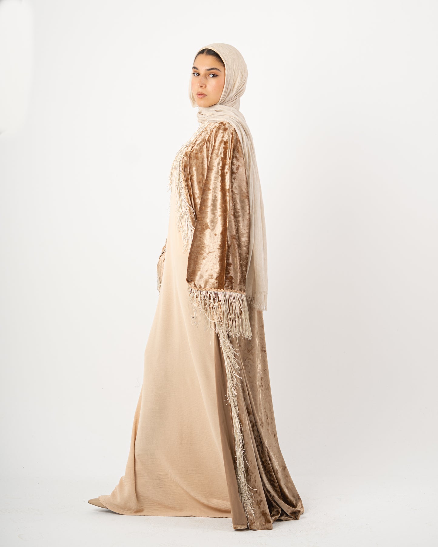 Velvet Fringe Abaya