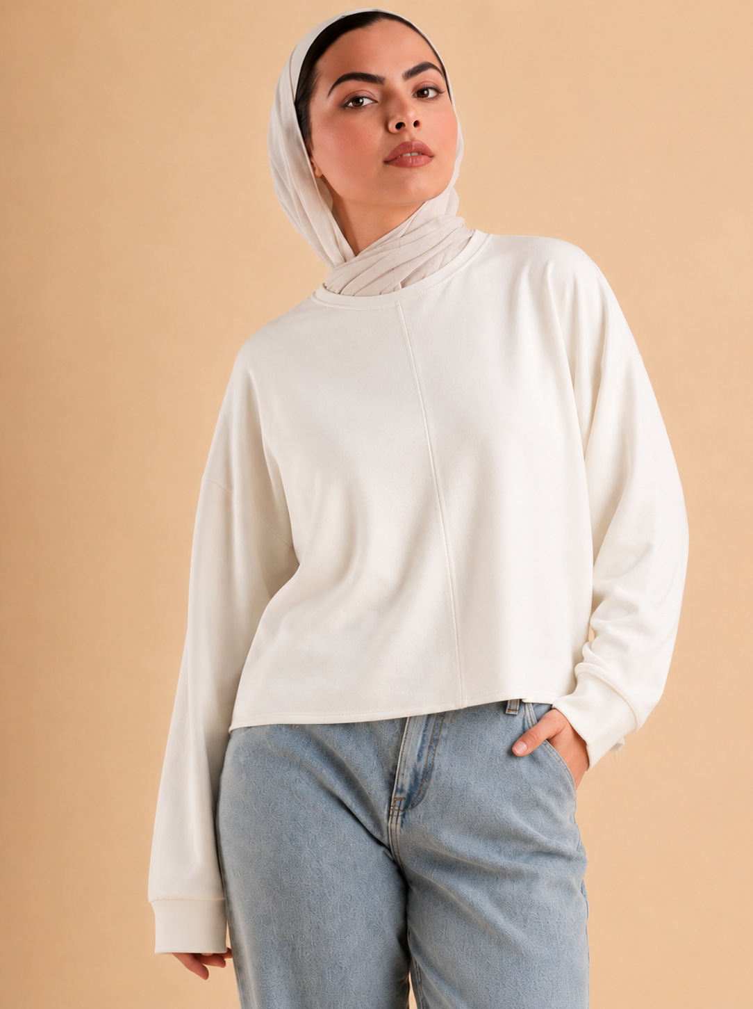 Youth Essential Top in Off White