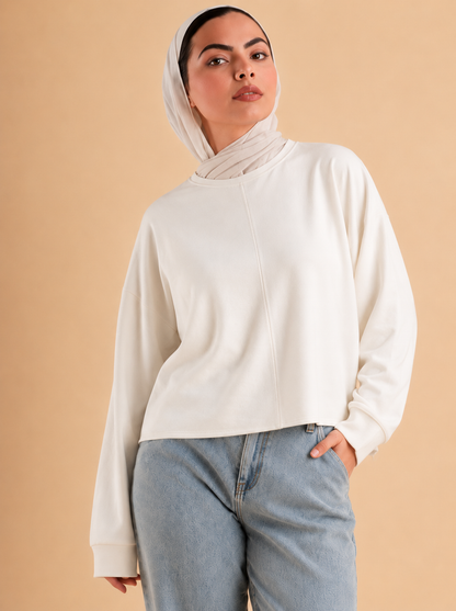 Youth Essential Top in Off White