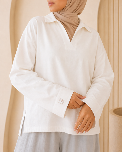 Deconstructed Blouse in Cloud