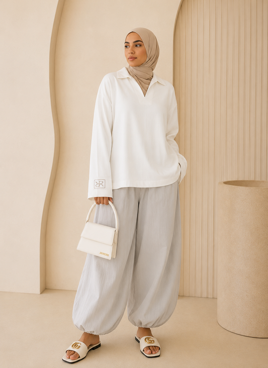 Deconstructed Blouse in Cloud