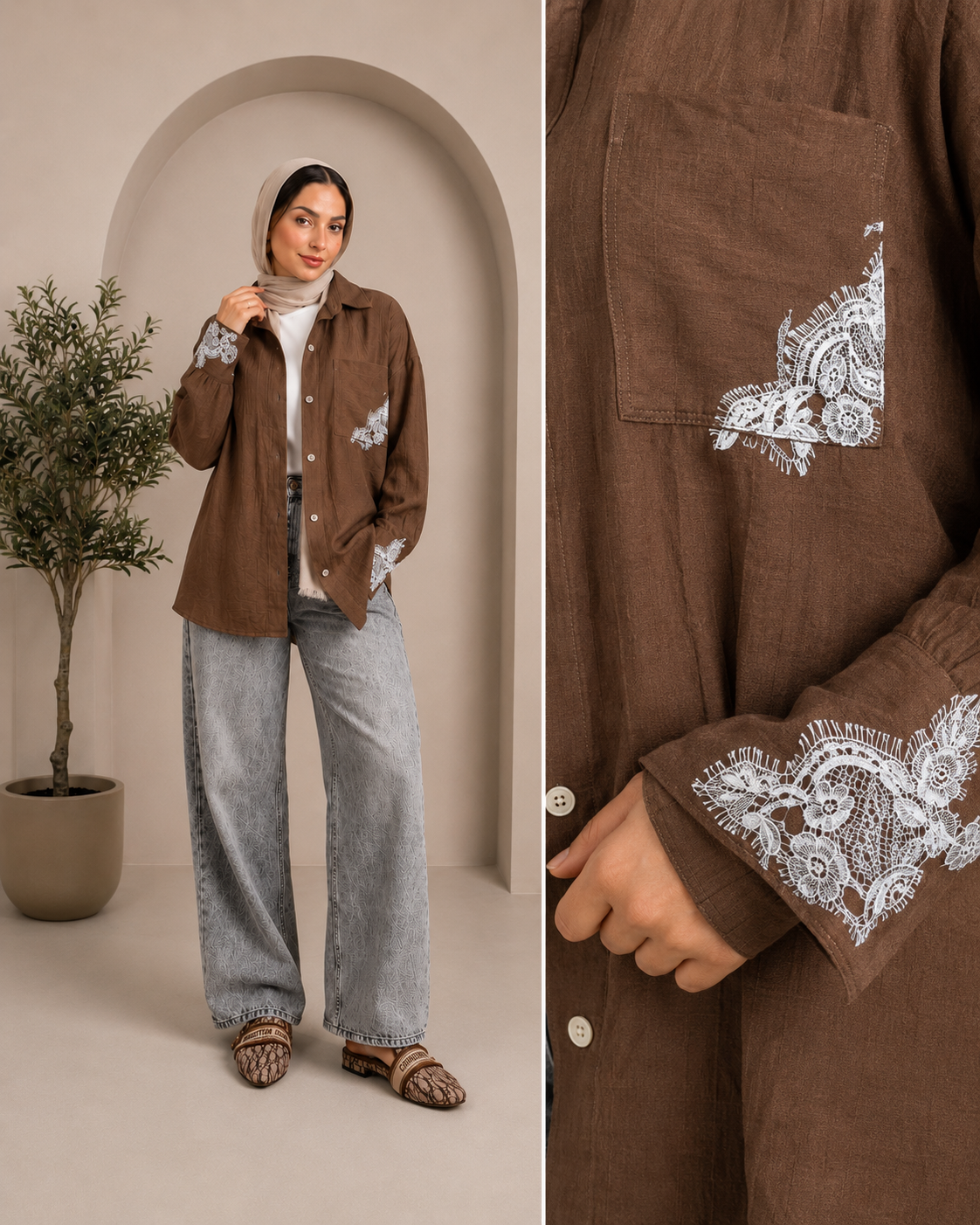 Sunlit Shirt with Lace Details