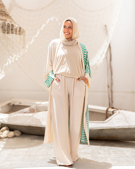 One Side Striped Cardigan