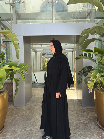 Vertical striped Abaya