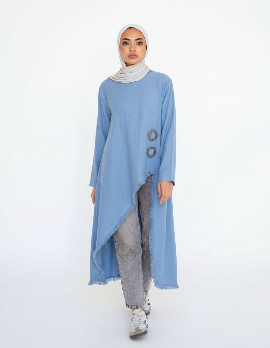 Edged Top in Baby Blue