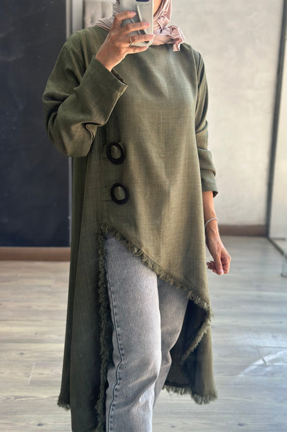 Edged Top in Olive