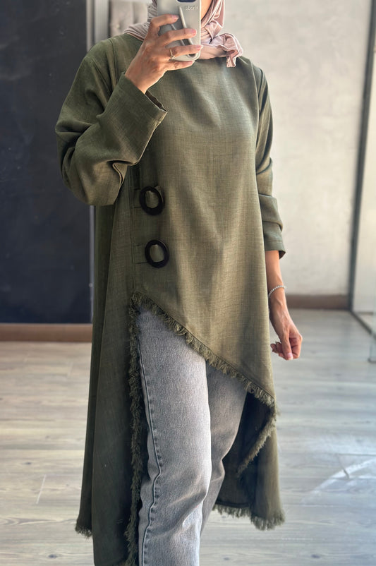 Edged Top in Olive