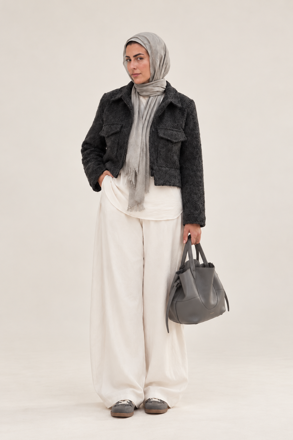 Asymmetric Tweed Jacket