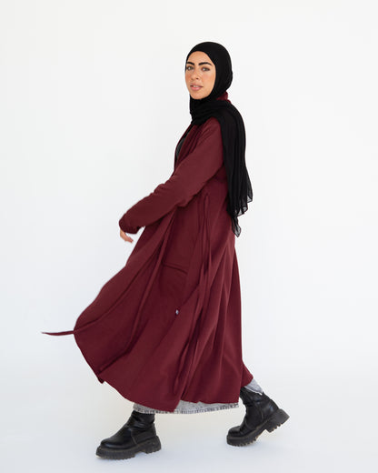 Deep Plum Fringes Flow Cardigan