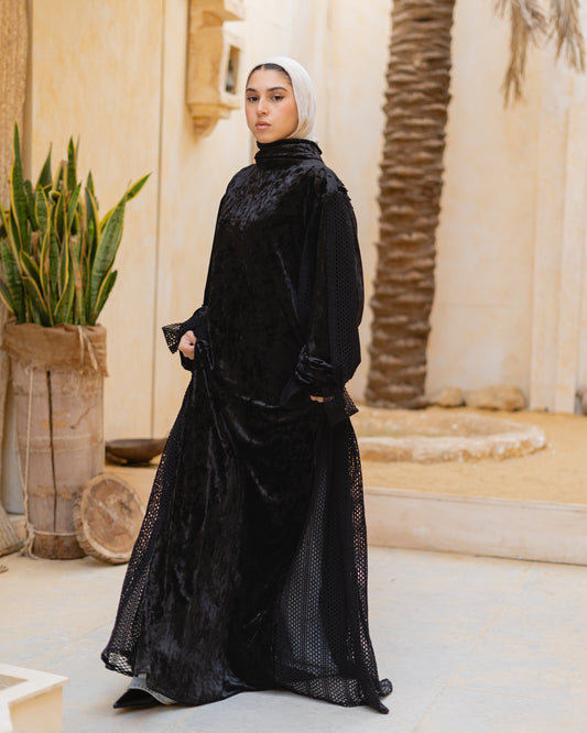 Velvet Detail Abaya