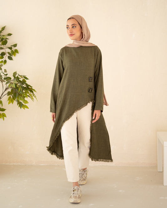 Edged Top in Olive