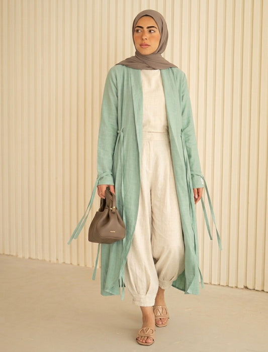 Linen Strips Cardigan