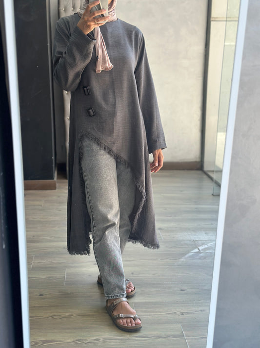 Edged Top in Grey