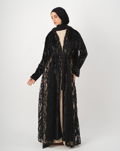 Velvet Lace Abaya