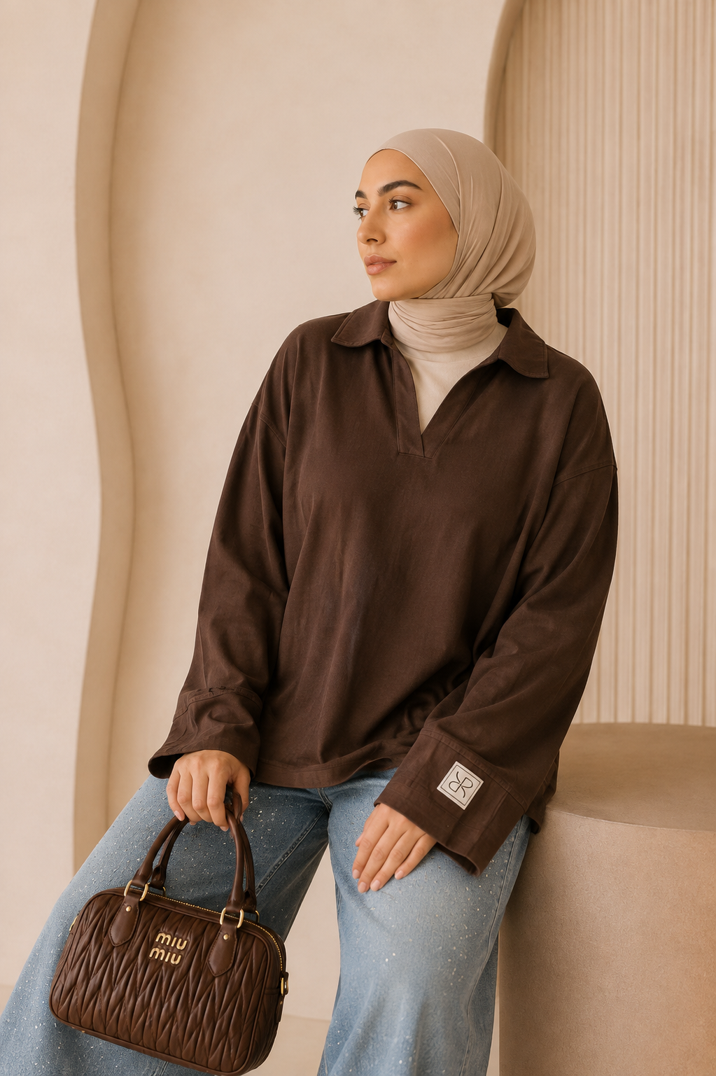 Deconstructed Blouse in Espresso