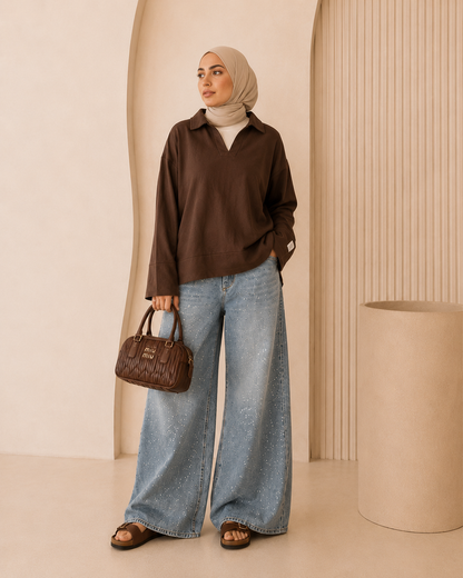 Deconstructed Blouse in Espresso