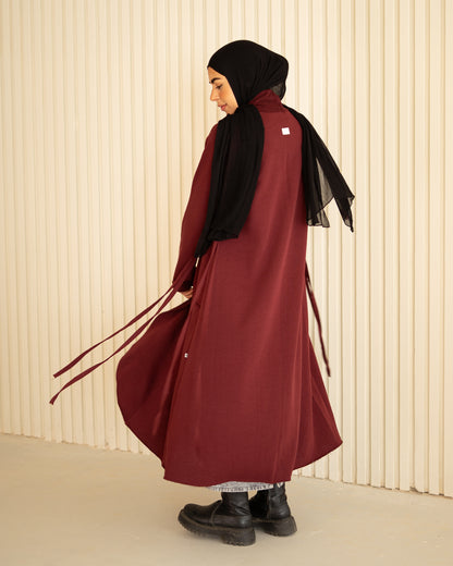 Deep Plum Fringes Flow Cardigan