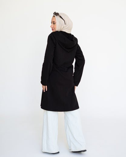 Black Sided Zipper Hoodie