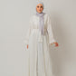 Abaya with stones in White