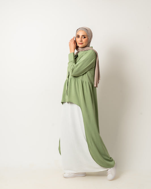 High Low Flare Dress in Mint