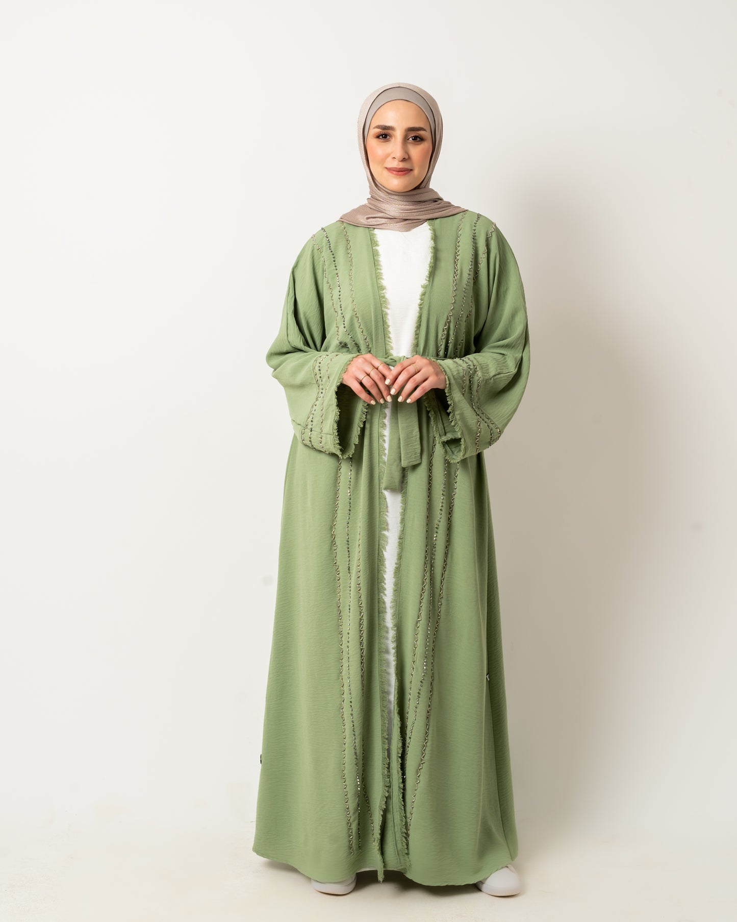 Abaya with stones in Mint