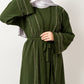 Abaya with stones in Olive