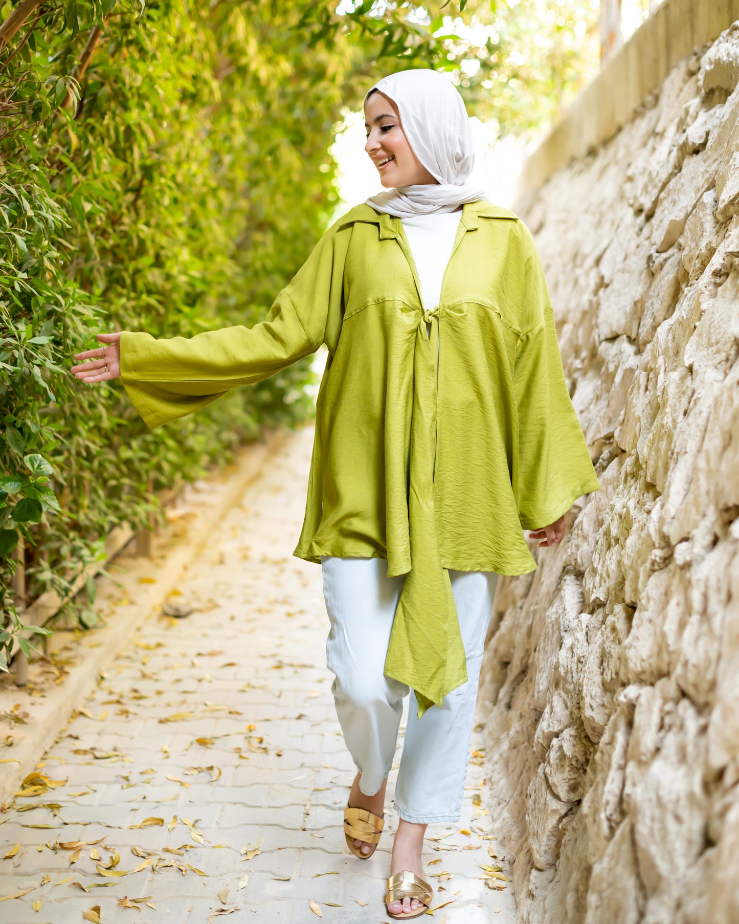knotted Shirt in Lime