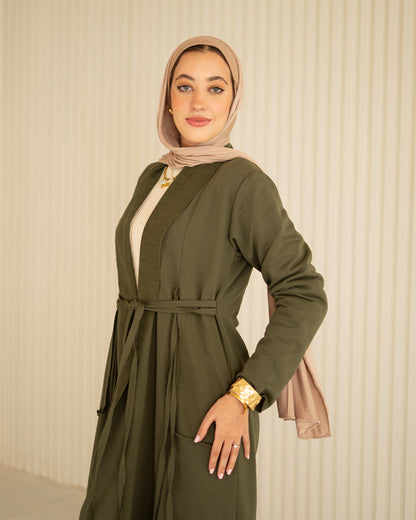 Olive Fringe Flow Cardigan