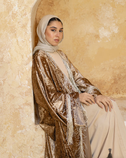 Velvet Fringe Abaya