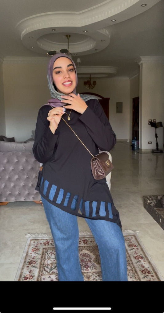 Asymmetrical Cotton Top – Cutouts
