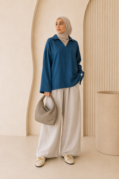 Deconstructed Blouse in Sea Mist